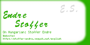 endre stoffer business card